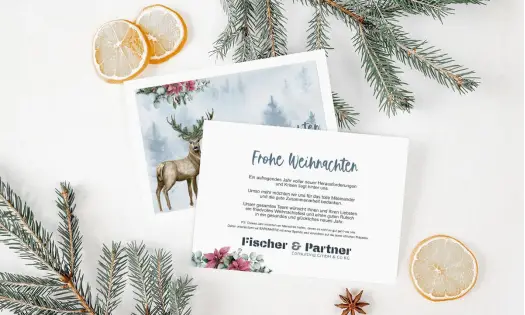 Geschäftliche Weihnachtskarten mit Logo individuell