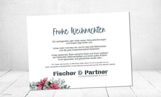 Geschäftliche Weihnachtskarten mit Logo individuell