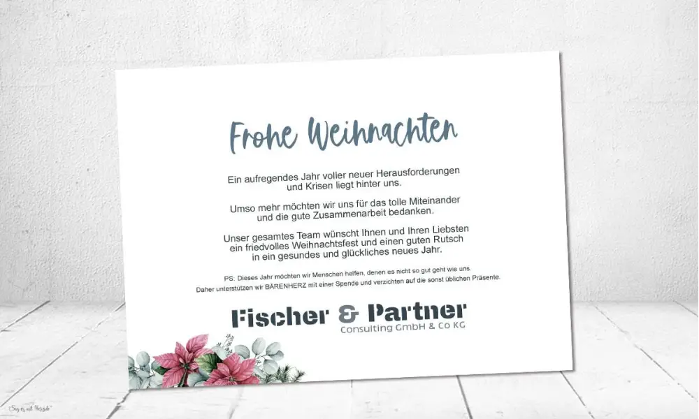 Geschäftliche Weihnachtskarten mit Logo individuell