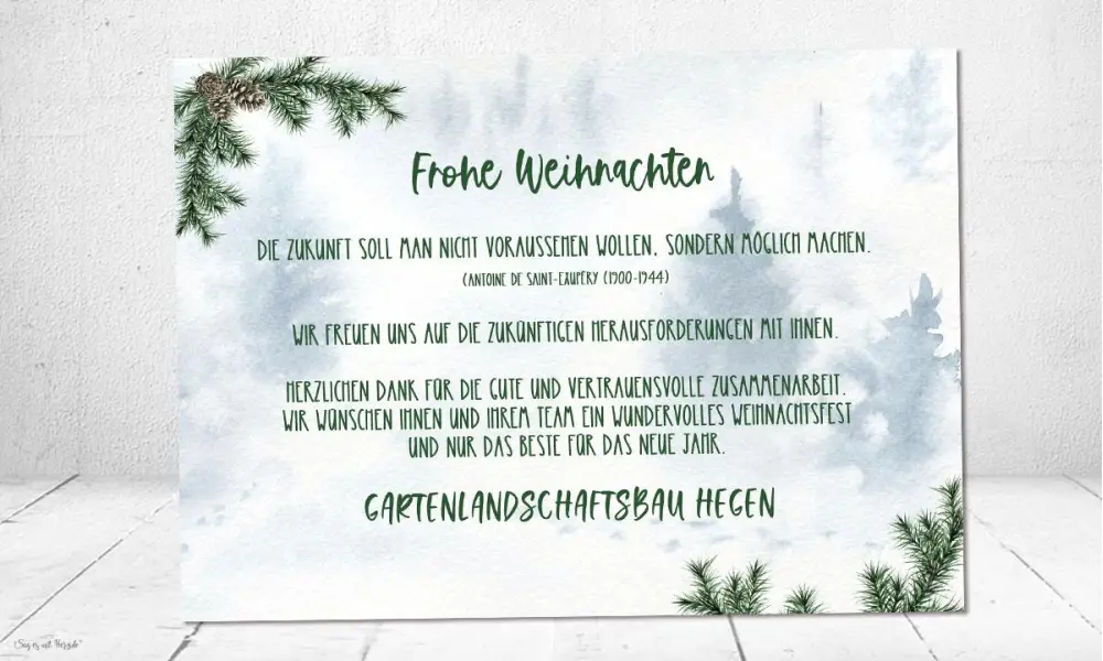 Individuelle Weihnachtskarten für Firmen mit Logo, Vintage Aquarell