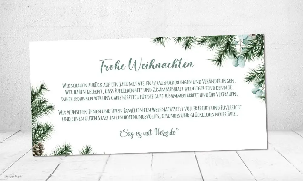 Geschäftliche Weihnachtskarte DIN Lang, individuell mit Firmenlogo