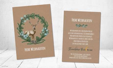 Weihnachtskarten für Unternehmen aus Recyclingpapier aus 100 % Altpapier, individuell mit Logo