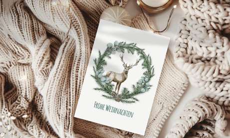 Weihnachtskarten für Unternehmen aus Recyclingpapier aus 100 % Altpapier, individuell mit Logo