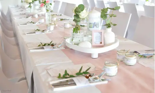 Serviettenbanderole Konfirmation Kommunion salbei rosa