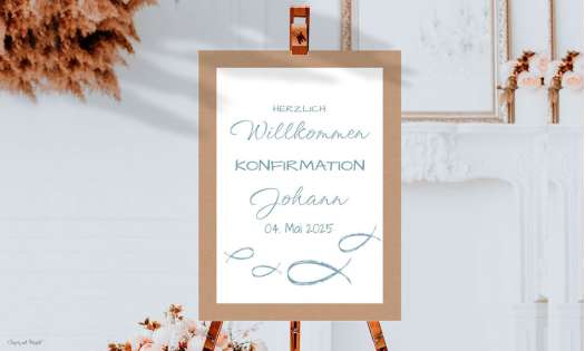 Willkommensschild Kommunion Fisch