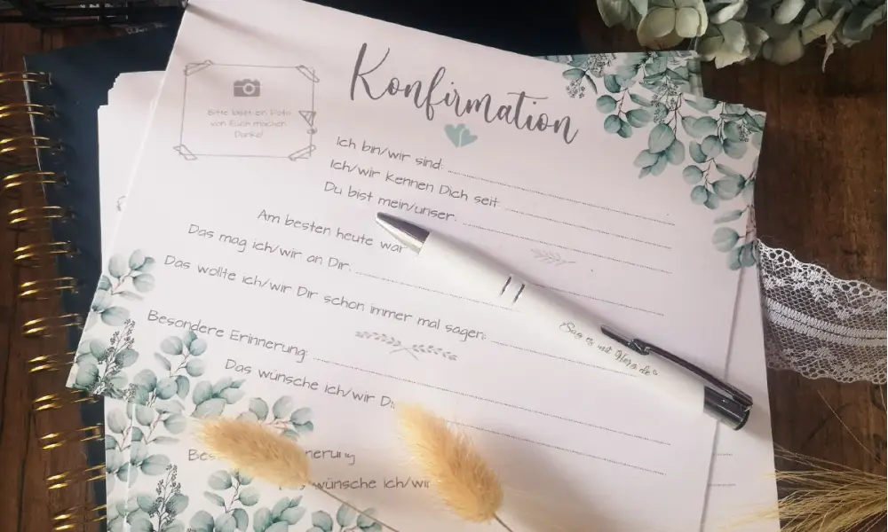 Gästebuch Karten Konfirmation Eukalyptus