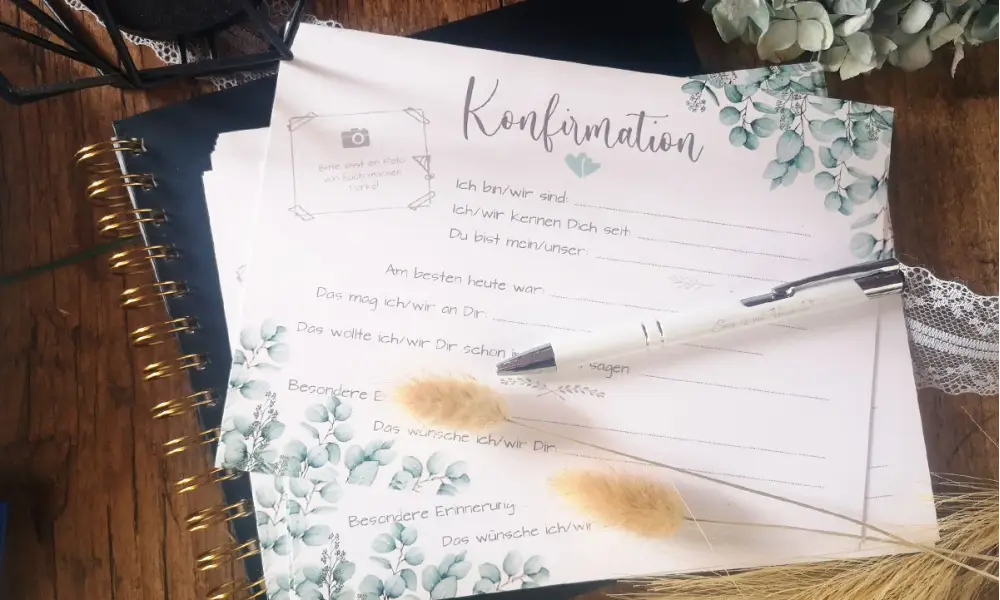 Gästebuch Karten Konfirmation Eukalyptus