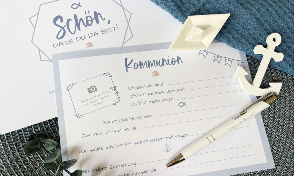 Gästebuch Karten Kommunion