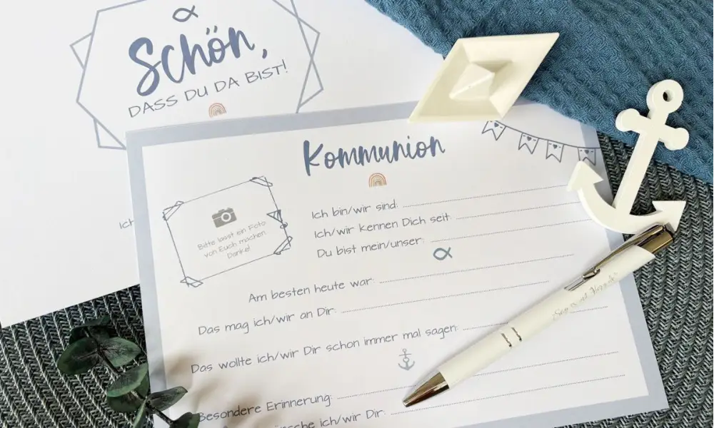 Gästebuch Karten Kommunion