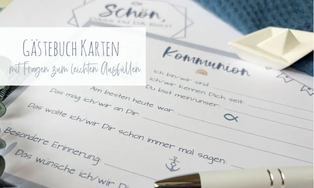 Gästebuch Karten Kommunion