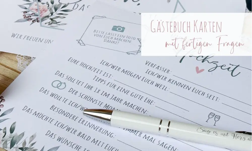 Gästebuch Hochzeit Karten zum Ausfüllen