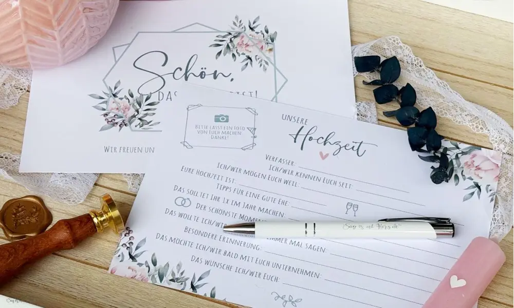 Gästebuch Hochzeit Karten zum Ausfüllen