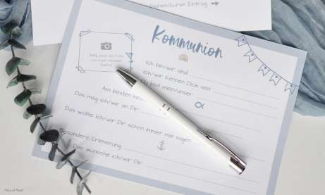 Gästebuch Karte Kommunion