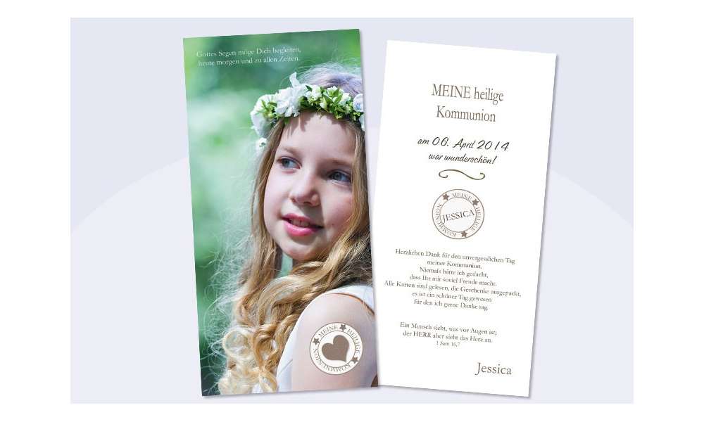 Danksagungskarte Konfirmation Kommunion, Portrait Danksagungskarte Konfirmation Kommunion, Portrait