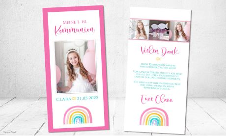 Dankeskarten Kommunion Regenbogen
