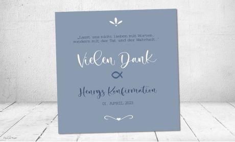 Dankeskarte Konfirmation ohne Foto