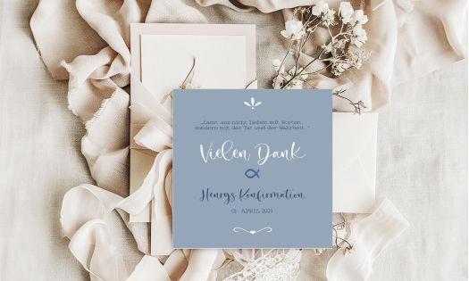 Dankeskarte Konfirmation ohne Foto