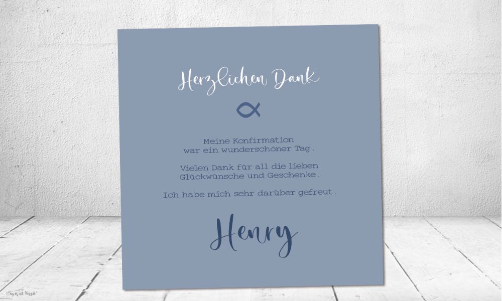 Dankeskarte Konfirmation ohne Foto