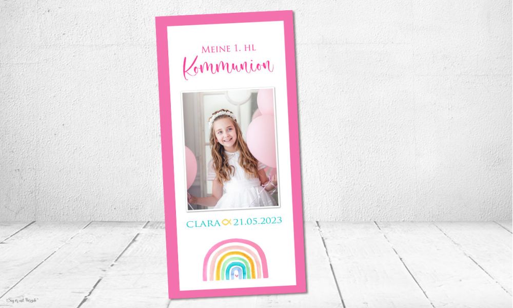 Dankeskarten Kommunion Regenbogen