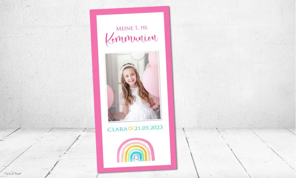 Dankeskarten Kommunion Regenbogen
