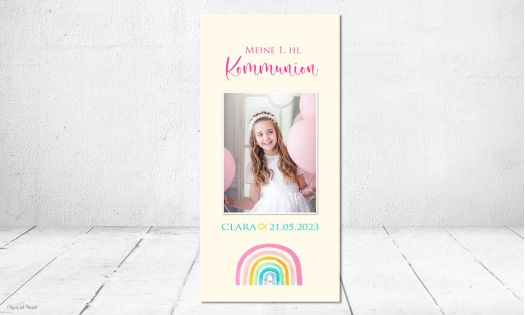 Dankeskarten Kommunion Regenbogen