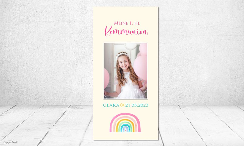 Dankeskarten Kommunion Regenbogen