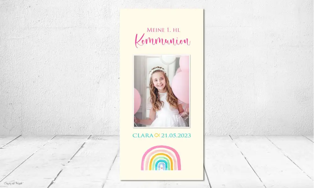 Dankeskarten Kommunion Regenbogen