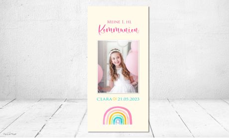 Dankeskarten Kommunion Regenbogen
