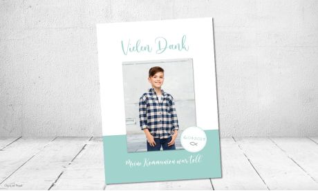 Dankeskarte Kommunion Junge modern