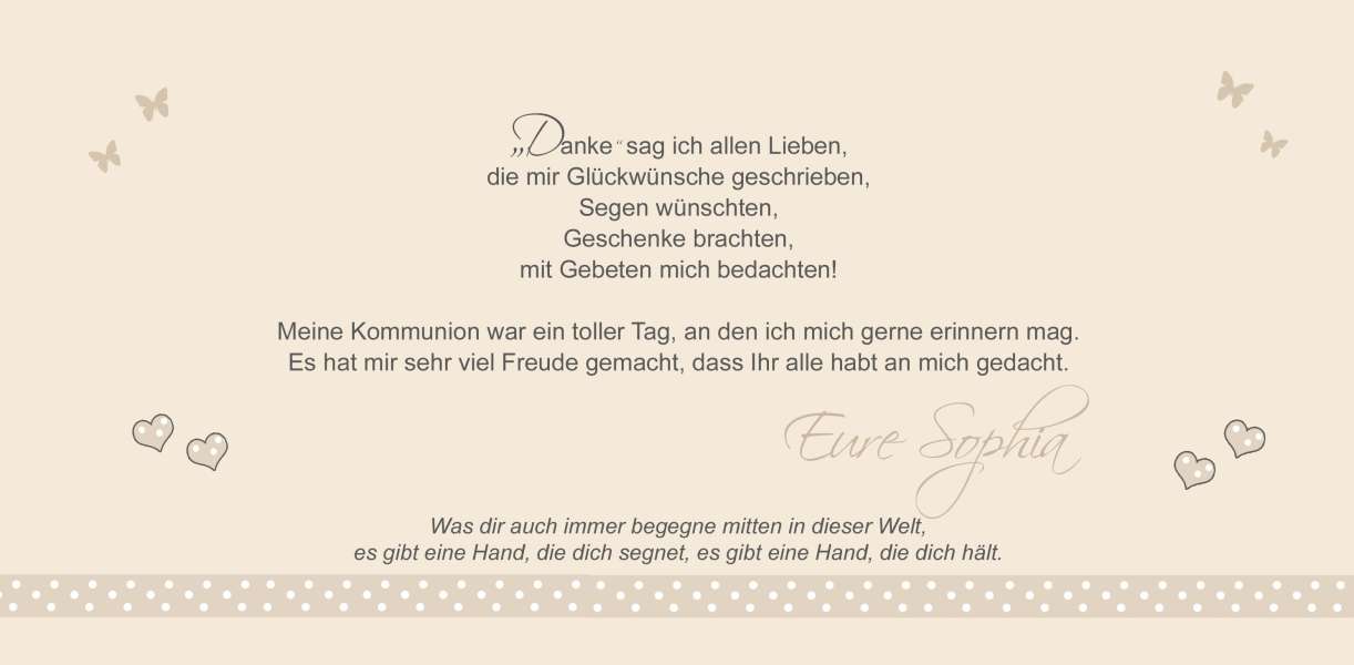 Danksagungskarte Konfirmation Kommunion, Pünktchen