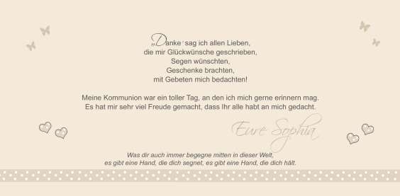Danksagungskarte Konfirmation Kommunion, Pünktchen