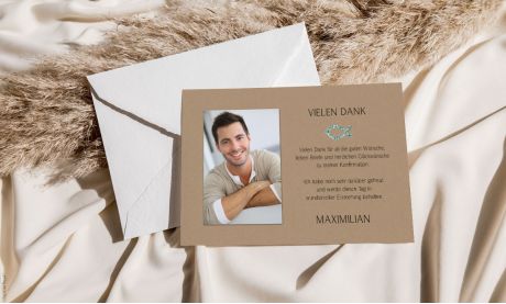 Danksagung Konfirmation Eukalyptus Kraftpapier