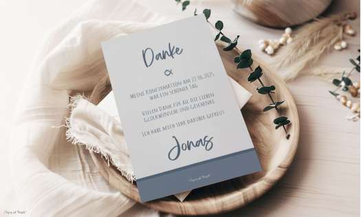 Danksagungskarten Konfirmation Junge