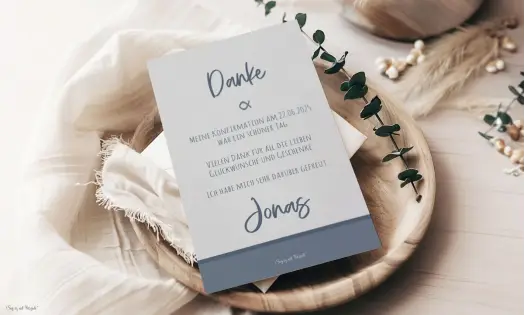 Danksagungskarten Konfirmation Junge