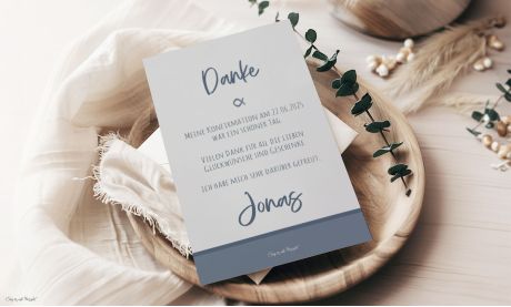 Danksagungskarten Konfirmation Junge