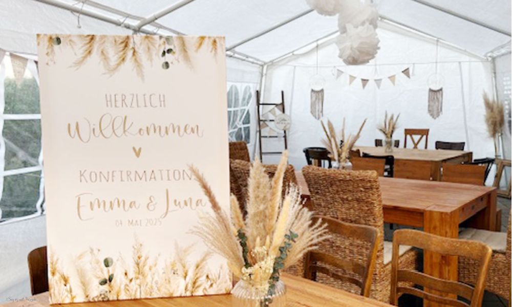 Willkommensschild Hochzeit