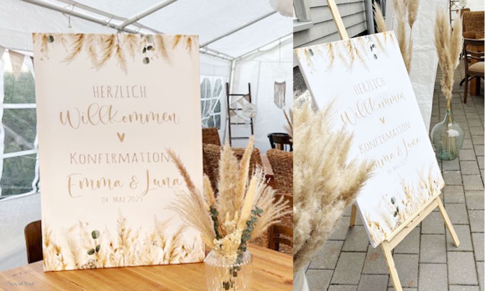 Willkommensschild Hochzeit