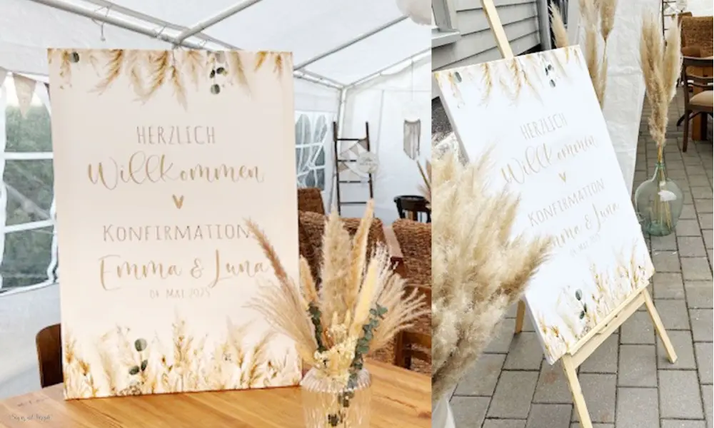 Willkommensschild Hochzeit