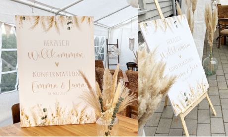 Willkommensschild Hochzeit