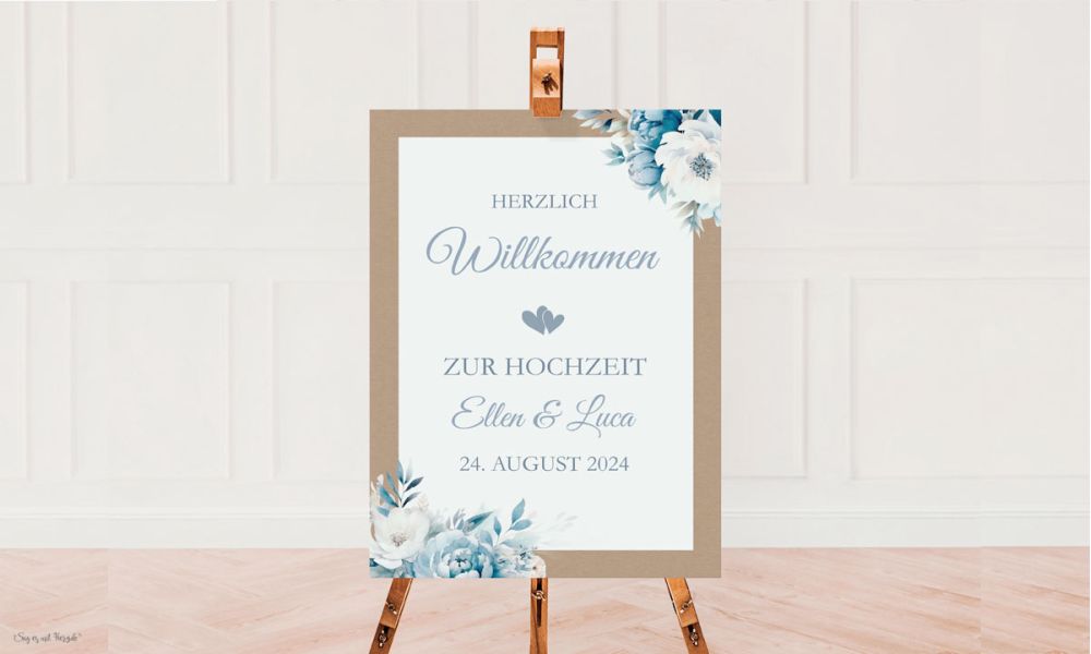 Willkommensschild Hochzeit