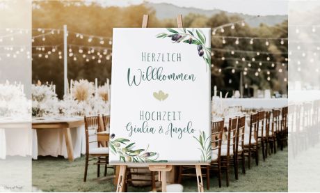 Willkommensschild Hochzeit