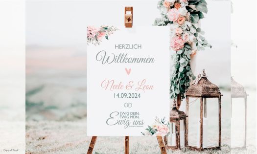 Willkommensschild Hochzeit