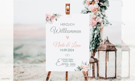 Willkommensschild Hochzeit
