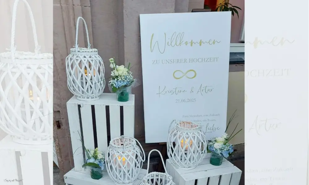 Willkommensschild Hochzeit
