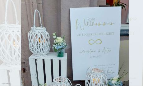 Willkommensschild Hochzeit