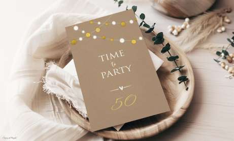 Einladungskarten 50. Geburtstag Kraftpapier