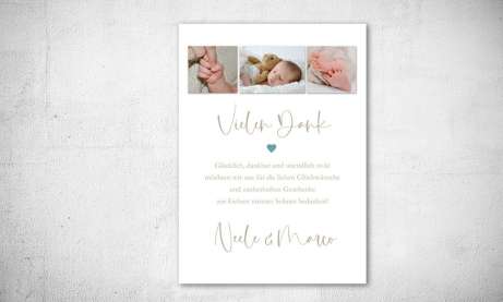 Dankeskarten Geburt natürlich