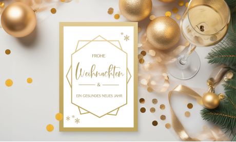 Weihnachtskarten für Firma gold edel