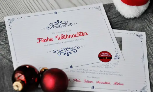 Weihnachtskarte Firmen mit Logo originell Vintage