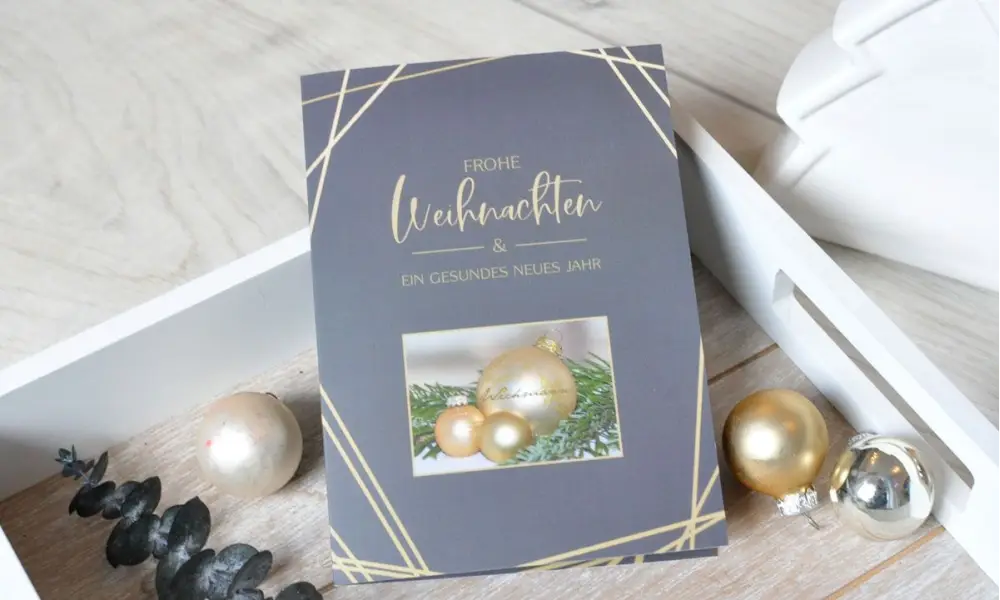 Weihnachtskarten geschäftlich modern schwarz gold